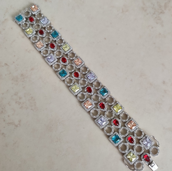 Dazzling Sterling Silver 925 Gemstones Bracelet - Picture 13 of 16